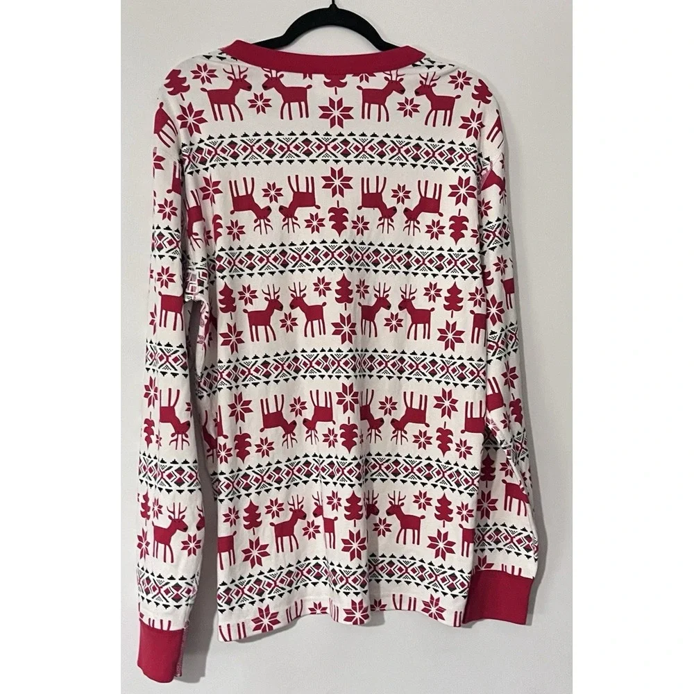 Hanna Andersson Women's XL Organic Cotton Reindeer Pajama Top Holiday